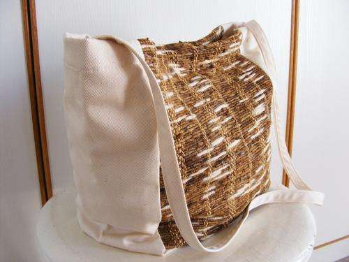 Bull Denim and Woven Wool Statement Bag  [Clearance]