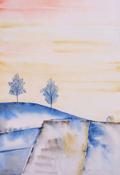 Patches of Blue II - Original Watercolour - Jennifer van Niekerk