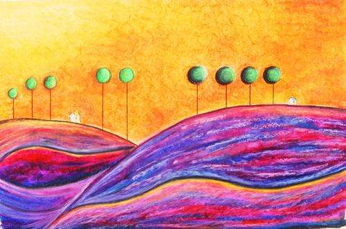 The Playfield of an Angel - Original Oil Pastel - Jennifer van Niekerk.