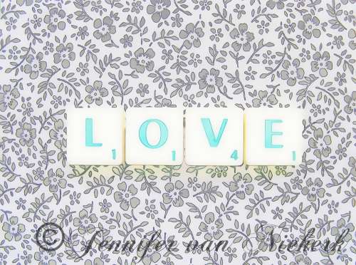For the Love of Scrabble in Silver Foil [d]