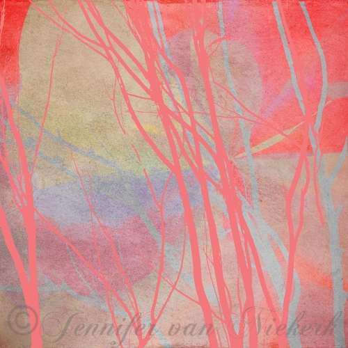 LIght Coral Landscape Abstract [d]