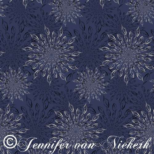 Blue Whisper Leafy Snowflakes  [d]