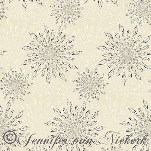 Beige Leafy Snowflakes  [d]