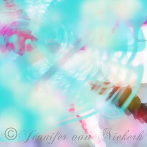 Daisy Chain Blue Abstract  [d]