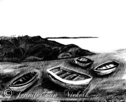 Beach Front Scene Etch  [d]
