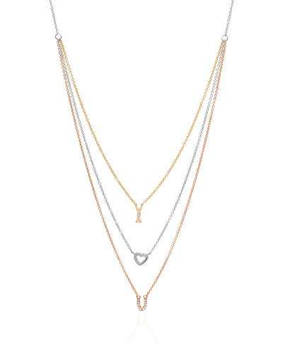 Brand New 'I Love You' Necklace With Cubic zirconia Crafted in 925 Sterling silver. Length 16in