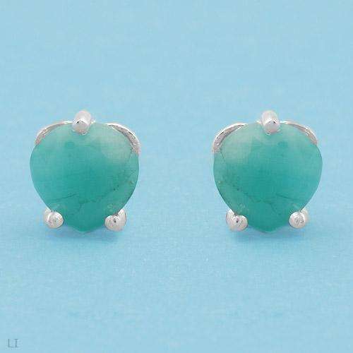 Terrific Brand New Stud Earrings With 0.90ctw Genuine Emeralds Made of 925 Sterling silver