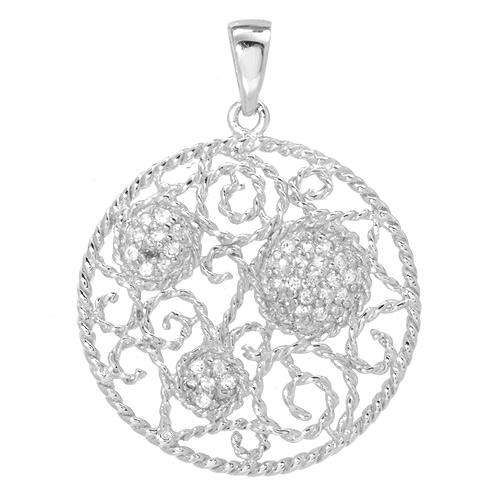 Irresistible Brand New Pendant With 0.55ctw Cubic zirconia 925 Sterling silver Length 34mm