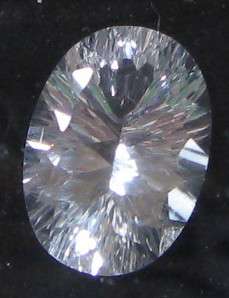 CONCAVE Oval cut WHITE TOPAZ, 14.00ct 18x13mm
