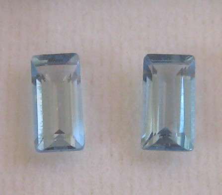 (Lot of  2) .80 ct Emerald cut Swiss Blue Topaz 3x6mm
