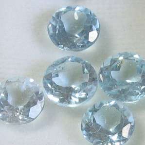 Wonderful Genuine Round cut Sky Blue Topaz of 1.00ct each and 6 mm each.