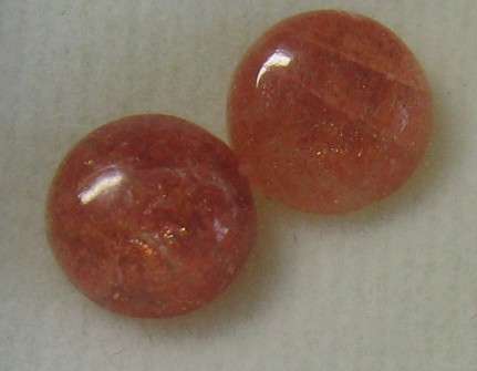 FINE SUNStone Round CABOCHONS, 2.00ct 6mm  (Set of 2)