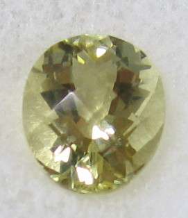 2.60ct Light Green Gold Citrine Checkertop cut Oval 10x8mm