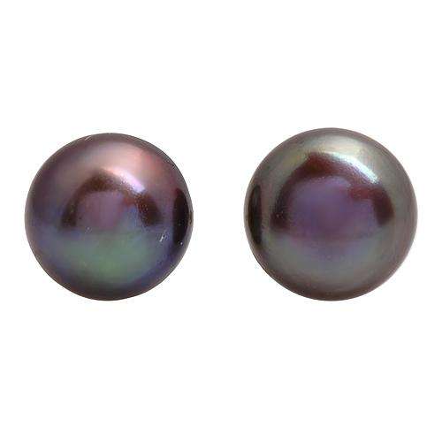 Elegant and Beautiful Brand New Stud Earrings With Genuine 9-10mm Freshwater Pearls in Yellow Gold
