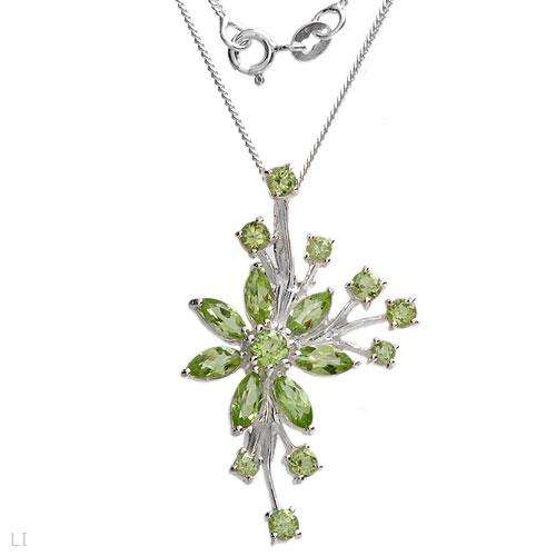 Charming Necklace With 2.80ctw Genuine Peridots Crafted in Solid 925 Sterling silver. Total item wei