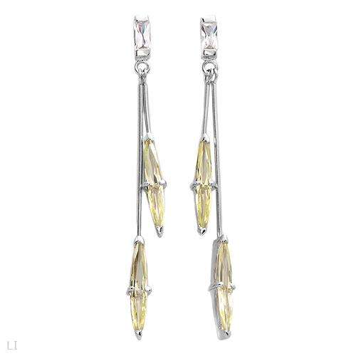 Elegant and Beautiful Earrings With 8.14ctw Cubic zirconia Made in Solid 925 Sterling silver. Total