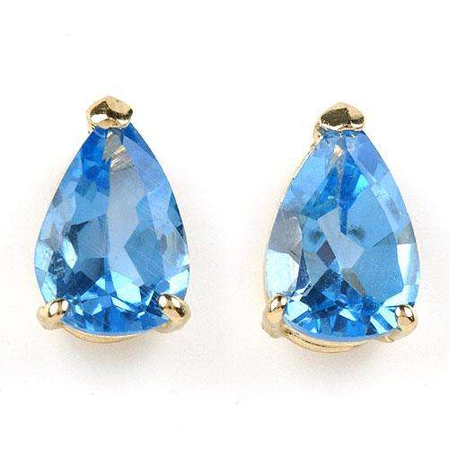 Elegant Earrings With 3.20ctw Genuine Topazes Beautifully Designed in Solid 14K Yellow Gold