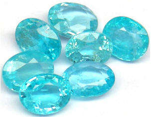 NEON BLUE APATITE Oval cut 1.62 ct each 8x6mm