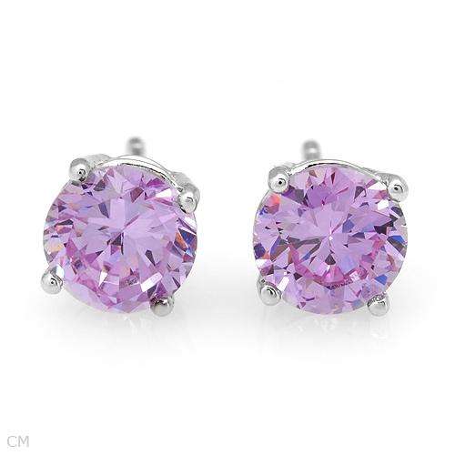 Charming Brand New Stud Earrings With 3.74ctw Cubic zirconia Crafted in 925 Sterling silver