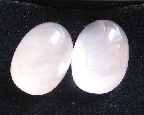 Lot of 2 Oval Cabochon Rose Quartz, 6.20ct  10x8mm