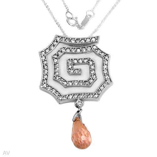 Majestic Necklace With 1.93ctw Crystal and Cubic zirconia Crafted in Solid 925 Sterling silver.