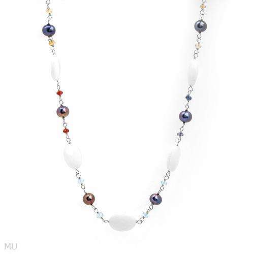 Gorgeous Brand New Necklace With Precious Stones - Genuine Aquamarines, Citrines, Garnets, Iolites,