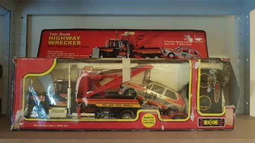 Tow Truck with twin booms & VW Golf on a Trailer