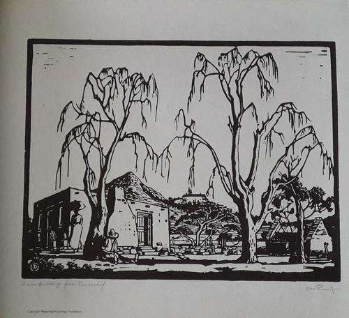 Pierneef Linocut Print: Union Buildings from Prinsenhof *READ DESCRIPTION*