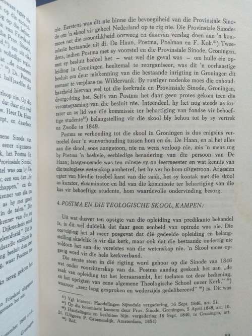 Professor Dirk Postma (1818-1890) deur Dr GCP van der Vyfer