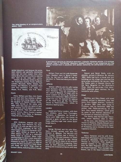 Lantern magazine (March 1974) Vol 23 no 3 Natal 150 jaar herdenking (1824 to 1974)