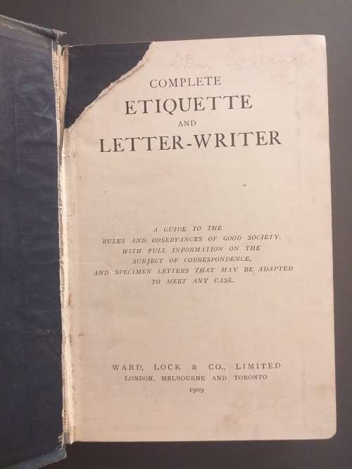 Complete Etiquette & Letter Writer (1909)