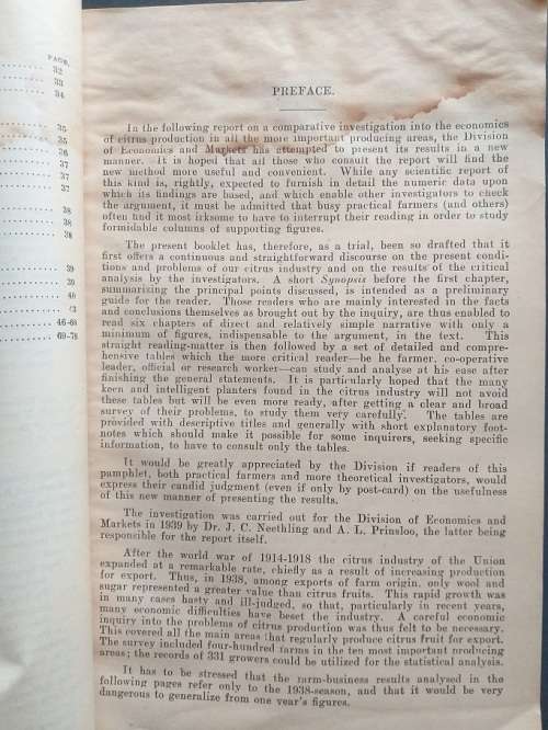 An economic survey of Citrus growing in the Union (1938) by AL Prinsloo
