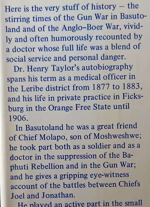 Doctor to Basuto Boer & Briton 1877-1906 (Memoirs of Dr Henry Taylor)