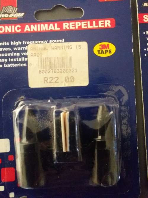Sonic animal repellers - fitted to vehicle to prevent wildlife straying in front of your vehicle