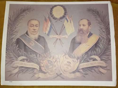 Pres Steyn & Kruger skud die hand vriendskapsplakkaat Anglo Boere oorlog
