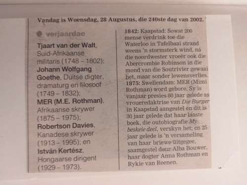 My beskeie deel (MER) `n Outo Biografiese Vertelling