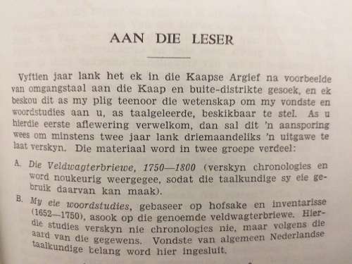 Die Kaapse Taalargief nr 1 tot 4 (LC van Oordt) gebind KOPIE VAN PJ NIENABER met brief