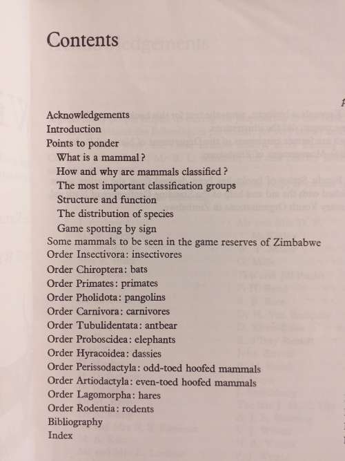 Bundu Series Wild mammals - A field guide and introduction to the mammals of Zimbabwe