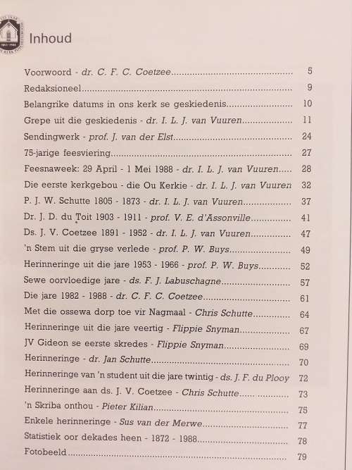 Die Gereformeerde Kerk Potchefstroom 1863-1988 (Ds CFC Coetzee)