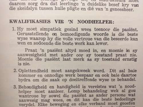 Noodhulp Amptelike handleiding van die Suid-Afrikaanse Noodhulpliga 1963