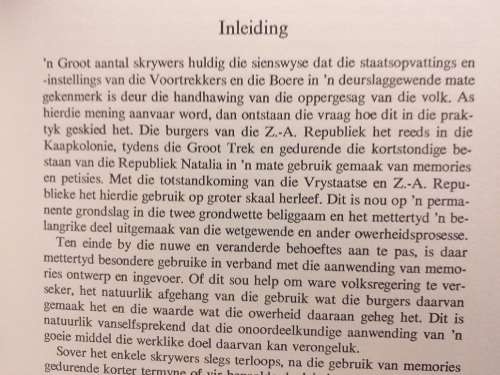 Volksregering in die Zuid-Afrikaansche Republiek: Die rol van Memories (WA Kleynhans)