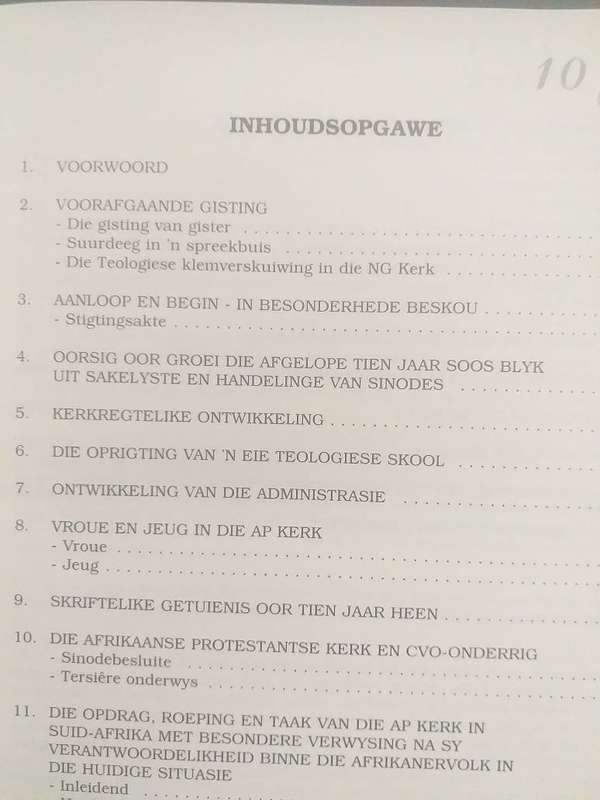 God laat Groei Feesbundel 10 jarige bestaan Afrikaanse Protestantse Kerk (APK) 1987-1997