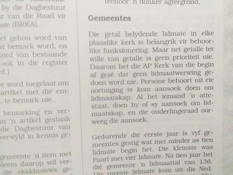 God laat Groei Feesbundel 10 jarige bestaan Afrikaanse Protestantse Kerk (APK) 1987-1997