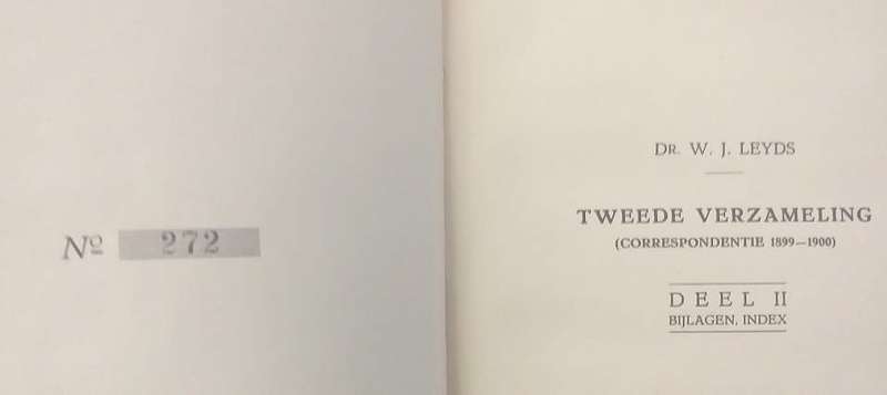 Dr WJ Leyds Tweede Verzameling Correspondentie 1899-1900 Deel II