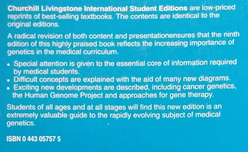 Emery`s Elements of Medical Genetics (R Mueller, I Young)