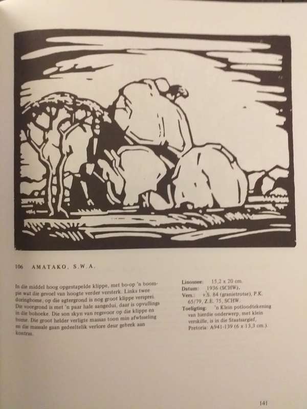 Die hout en linosniee van JH Pierneef (FEG NIlant) no 9 of 150 geteken outeur Deluxe uitgawe