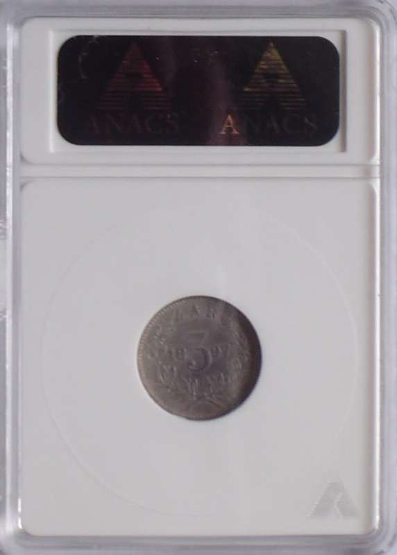 1897 ZAR Anacs MS61 3p tickey tiekie 3p