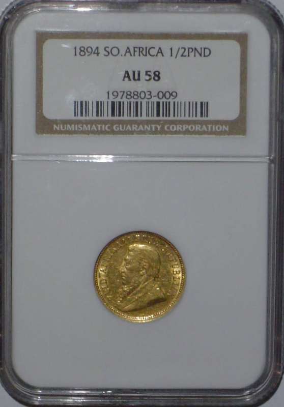 1894 ZAR NGC AU58 Halfpond