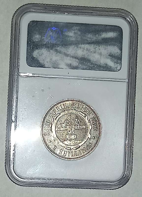 1897 ZAR MS60 NGC Two shilling 2S