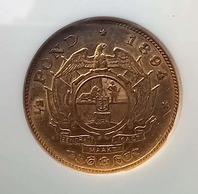 1894 ZAR NGC AU58 Halfpond